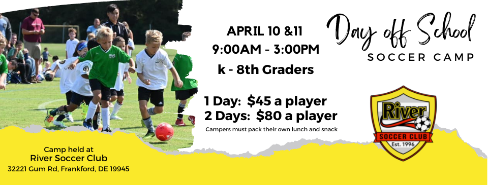 SIGN UP NOW - Day Off School Soccer Camp April 10 & 11